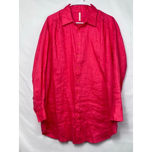 Sea Level Swim Australia Women's Size Small Choral Swim Suit Cover Up 100% Linen - Picture 1 of 7